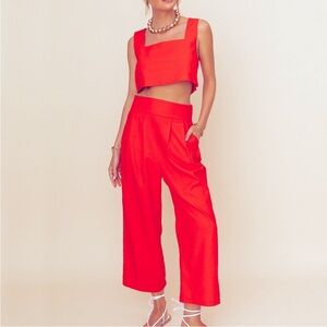 Kourt Sabal set NWT Square neck boxy top and pants linen blend